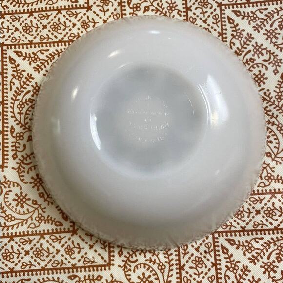 Vintage Anchor Hocking Fire King Serving Bowl Green Meadow Floral Multipurpose - Picture 3 of 5